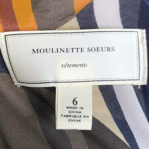 𝅺ANTHROPOLOGIE Moulinette Soeurs Colorful geometric circle print dress - Picture 6 of 10